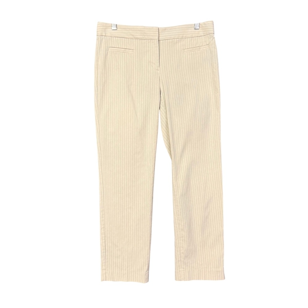 Express Design Studio Editor Pants Womens 4 Tan Pinstripe Dressy Professional